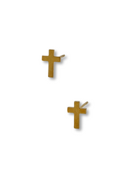 LB Mint Cross Earring Solid Gold