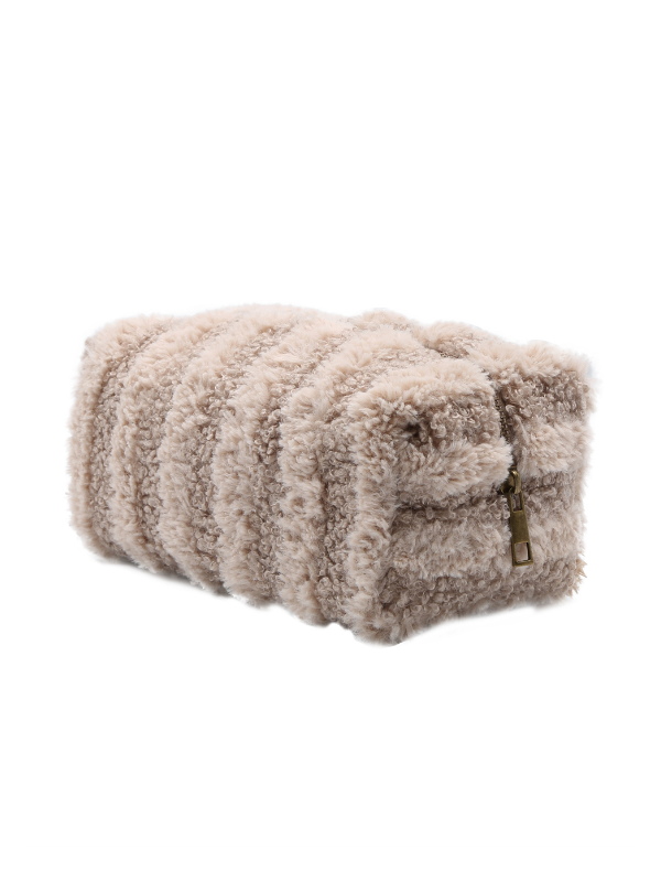 The LB Mint Sherpa Cosmetic Bag - Tan