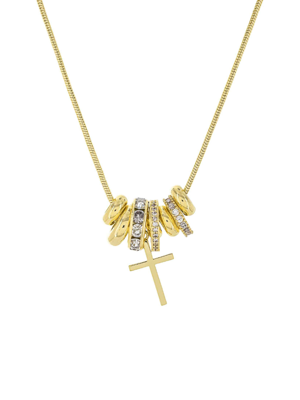 LB Mint Cross Charm Necklace