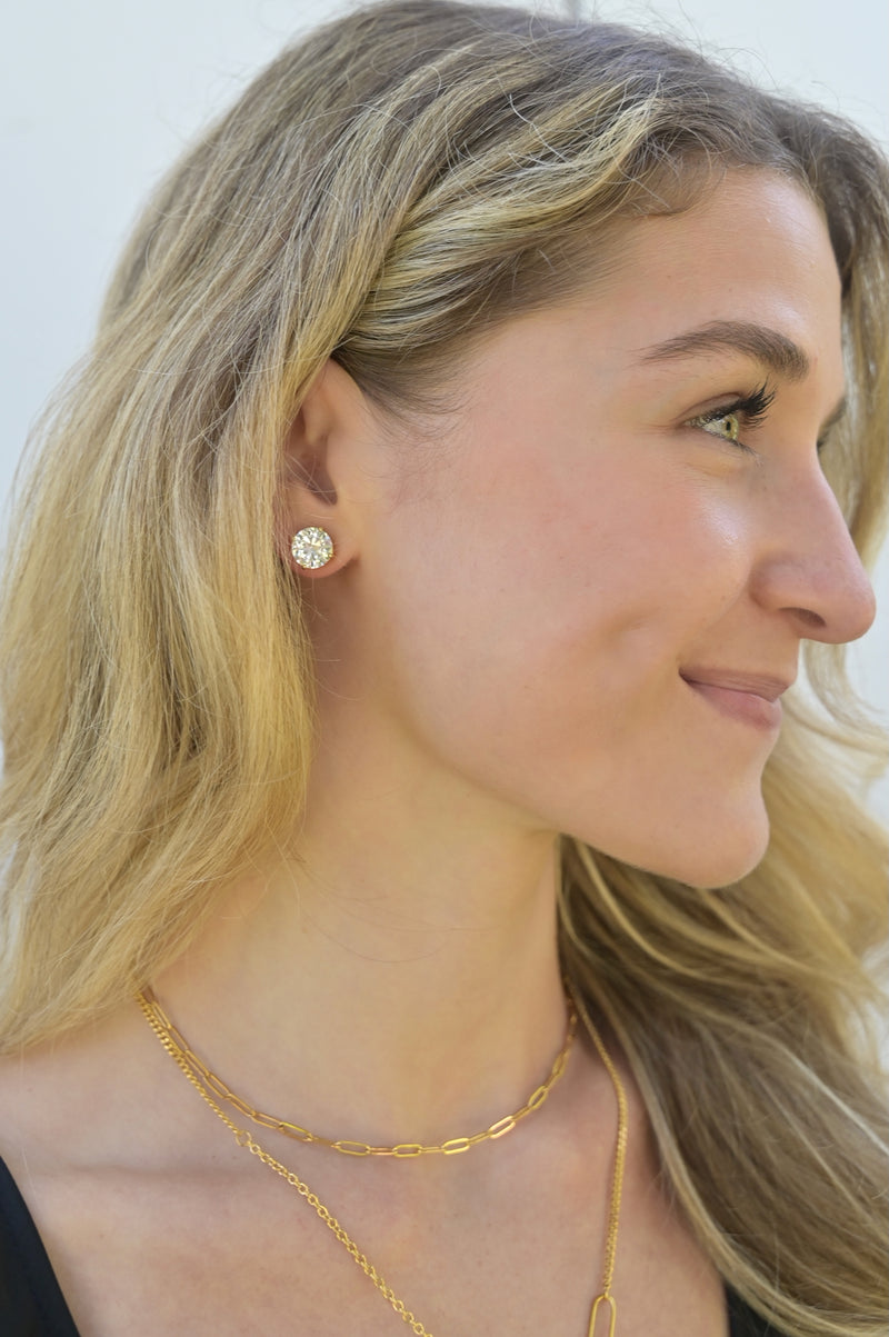 LB Mint Cubic Zirconia Stud - Large