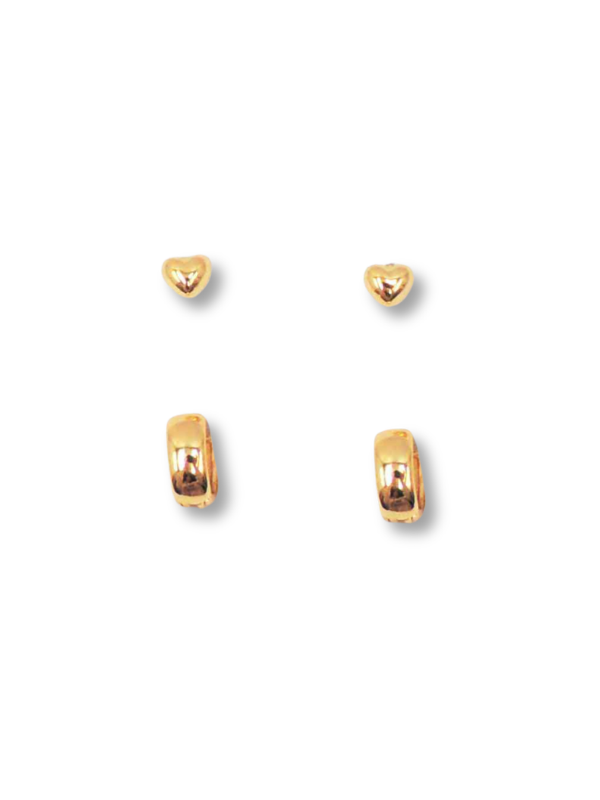 The Mini Heart Earring Set