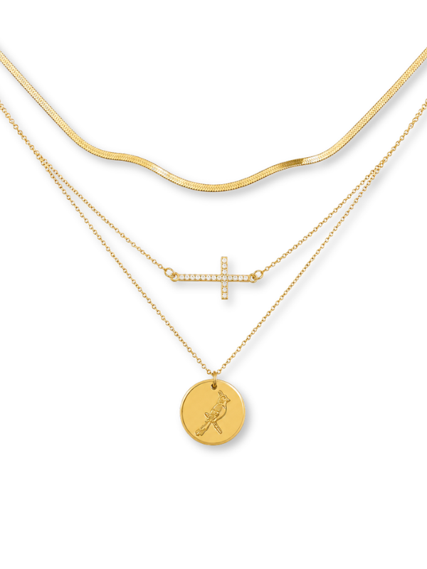 Layered Cardinal 3-Piece Necklace Set