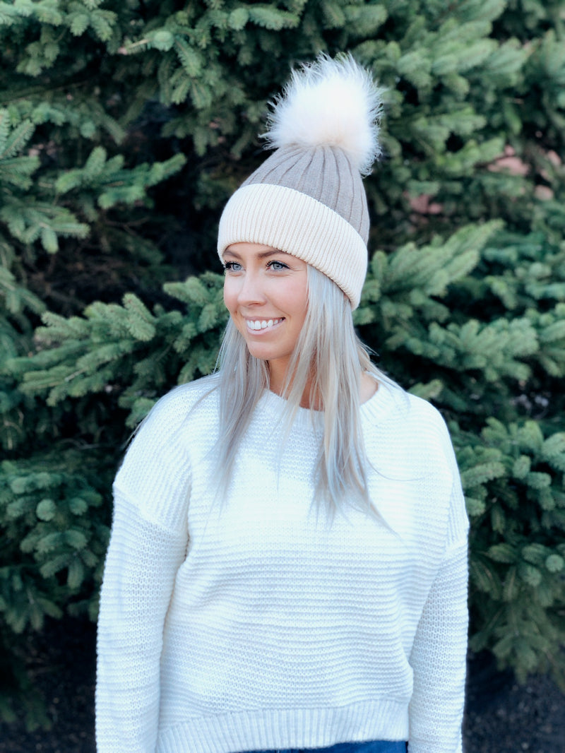 The Olivia Fur Pom Hat